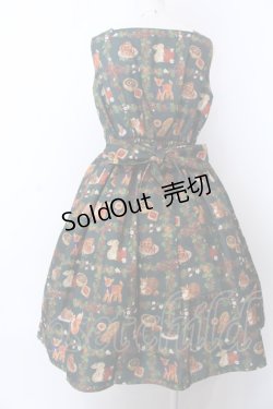 画像3: axes femme kawaii / 森のケーキ屋さん柄ジャンスカ M グリーン O-25-04-04-007-AX-OP-OW-OS