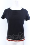 Jean Paul GAULTIER FEMME / 裾刺繍Tシャツ 40 ブラック O-25-04-04-065-GO-TO-OW-OS
