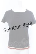 Jean Paul GAULTIER FEMME / 裾刺繍Tシャツ 40 ブラック O-25-04-04-065-GO-TO-OW-OS