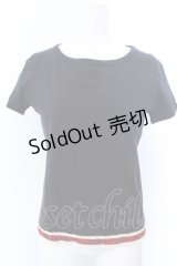 Jean Paul GAULTIER FEMME / 裾刺繍Tシャツ 40 ブラック O-25-04-04-065-GO-TO-OW-OS