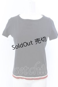 Jean Paul GAULTIER FEMME / 裾刺繍Tシャツ 40 ブラック O-25-04-04-065-GO-TO-OW-OS
