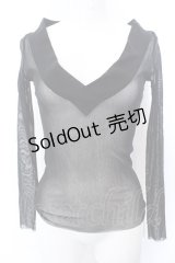 Jean Paul GAULTIER　FEMME / パワーネットVネックトップス 40 ブラック O-25-04-04-066-GO-TO-OW-OS