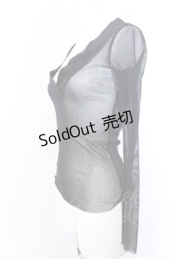 画像2: Jean Paul GAULTIER　FEMME / パワーネットVネックトップス 40 ブラック O-25-04-04-066-GO-TO-OW-OS