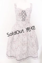 axes femme / ロマンティックローズ柄ジャンパースカート F ピンク O-25-04-04-075-AX-OP-OW-OS