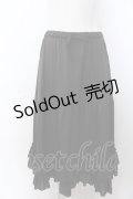 axes femme kawaii / ミディフリルペチスカート M クロ O-25-04-04-076-AX-SK-OW-OS