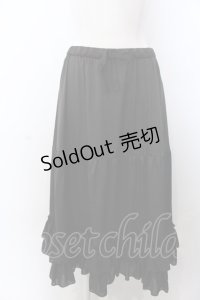 axes femme kawaii / ミディフリルペチスカート M クロ O-25-04-04-076-AX-SK-OW-OS