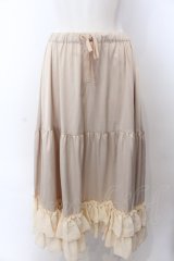 axes femme kawaii / ミディフリルペチスカート M ベージュ O-25-04-04-078-AX-SK-OW-OS