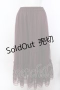 axes femme / 額縁刺繍チュールスカート F ワイン O-25-04-04-082-AX-SK-OW-OS