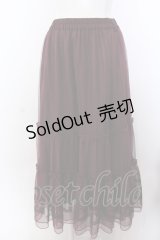 axes femme / 額縁刺繍チュールスカート F ワイン O-25-04-04-082-AX-SK-OW-OS