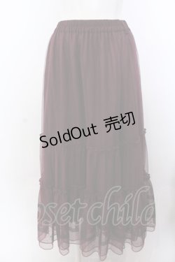 画像1: axes femme / 額縁刺繍チュールスカート F ワイン O-25-04-04-082-AX-SK-OW-OS