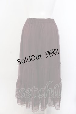 画像3: axes femme / 額縁刺繍チュールスカート F ワイン O-25-04-04-082-AX-SK-OW-OS