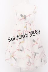 MILK / ラブ・ルージュスリップドレス  ホワイトベース O-25-04-04-094-ML-OP-OW-OS