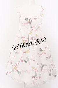 MILK / ラブ・ルージュスリップドレス  ホワイトベース O-25-04-04-094-ML-OP-OW-OS