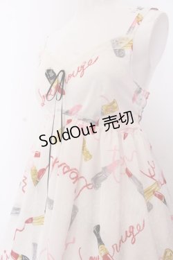 画像2: MILK / ラブ・ルージュスリップドレス  ホワイトベース O-25-04-04-094-ML-OP-OW-OS