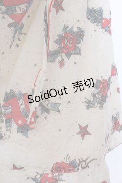 画像2: MILK / タトゥーワンピース  クリーム×アカ O-25-04-04-095-ML-OP-OW-OS