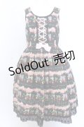 LIEF / Cherry blossomジャンパースカート L〜XL クロ O-25-04-04-101-LO-OP-OW-OS