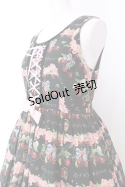 画像2: LIEF / Cherry blossomジャンパースカート L〜XL クロ O-25-04-04-101-LO-OP-OW-OS