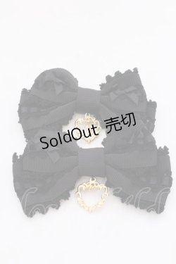 画像1: BABY,THE STARS SHINE BRIGHT / Mignonette Fleurie サテンリボンクリップ  クロ O-25-04-04-109-BA-AC-IG-OS