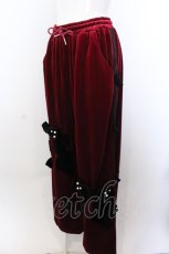 画像2: 【SALE】Jamie エーエヌケー / リボンベロアパンツ M ワイン O-25-04-04-002-LO-PA-OW-ZT092 (2)