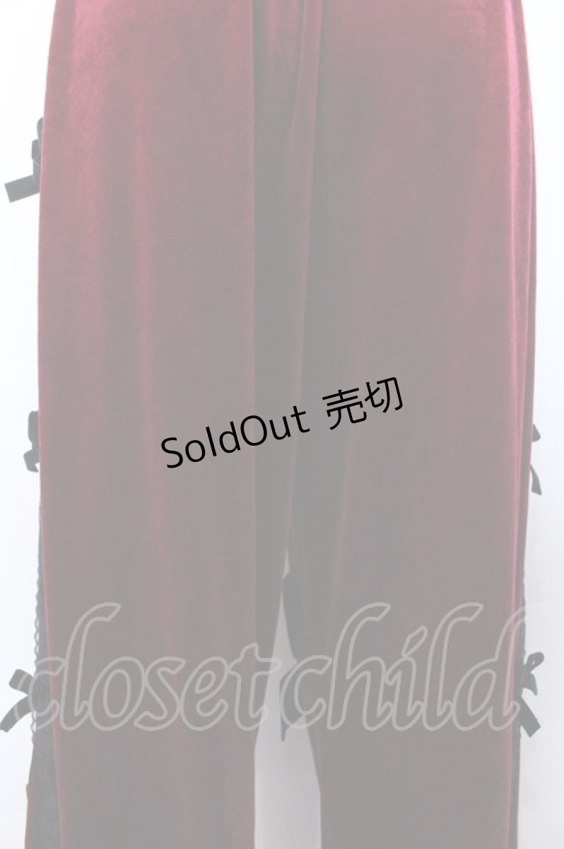 画像3: 【SALE】Jamie エーエヌケー / リボンベロアパンツ M ワイン O-25-04-04-002-LO-PA-OW-ZT092 (3)