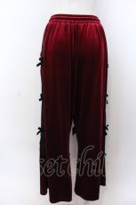 画像4: 【SALE】Jamie エーエヌケー / リボンベロアパンツ M ワイン O-25-04-04-002-LO-PA-OW-ZT092 (4)