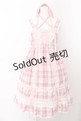 BABY,THE STARS SHINE BRIGHT / オリジナルタータンチェックベビードールジャンパースカートセット  ピンク O-25-04-04-027-BA-OP-OW-OS
