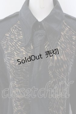 画像2: Qutie Frash / ネクタイ付きシャツワンピース  ブラック×ゴールド O-25-04-05-003-QU-SK-OW-OS