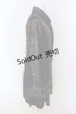 画像3: Qutie Frash / ネクタイ付きシャツワンピース  ブラック×ゴールド O-25-04-05-003-QU-SK-OW-OS