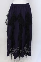 Qutie Frash / クモメッシュロングスカート  パープル O-25-04-05-031-QU-SK-YM-OS