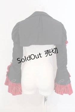 画像3: MARBLE / 編み上げボリュームフリルショートジャケット  ブラック×レッド O-25-04-05-037-GO-JA-OW-OS