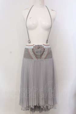 画像1: Ozz oneste / 流水羽衣天女プリーツスカート  グレー O-25-04-05-039-OO-SK-OW-OS