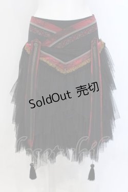 画像1: Ozz oneste / 流水羽衣天女スカート  ブラック O-25-04-05-042-OO-SK-OW-OS