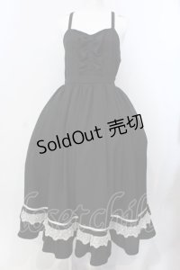 axes femme POETIQUE / フリルデザインキャミワンピース M クロ O-25-04-05-046-AX-OP-IG-OS