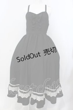 画像1: axes femme POETIQUE / フリルデザインキャミワンピース M クロ O-25-04-05-046-AX-OP-IG-OS