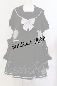 Amavel / CYBER CATS セーラーワンピース F クロ×パープル O-25-04-05-048-CA-OP-OW-OS