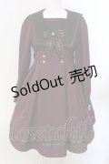 Amavel / Message Ribbon スクエアセーラーワンピース F ワイン O-25-04-05-049-CA-OP-OW-OS