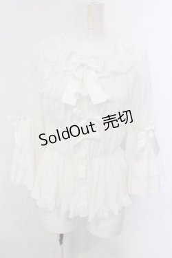 画像1: metamorphose / スクエアあきフリル姫袖ブラウス（無地） size1 クロ O-25-04-05-051-ME-BL-IG-OS