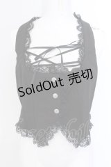 MARBLE / 胸元編み上げコルセット風ベスト  ブラック O-25-04-05-052-GO-TO-IG-OS