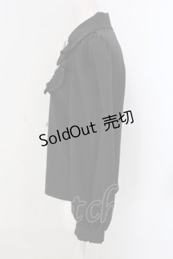 画像3: Ank Rouge / ハートボタンヨークフリルブラウス M クロ O-25-04-05-057-CA-BL-OW-OS