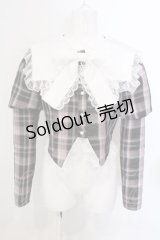 Ank Rouge / チェックプリンセススリーブトップス  ピンク×シロ×ブラウン O-25-04-05-059-CA-TO-IG-OS