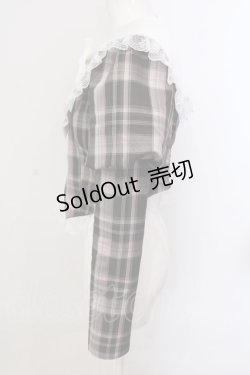 画像3: Ank Rouge / チェックプリンセススリーブトップス  ピンク×シロ×ブラウン O-25-04-05-059-CA-TO-IG-OS