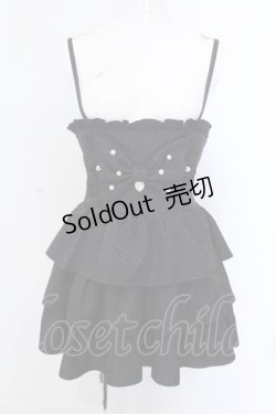 画像1: Ank Rouge / ジャガードティアードジャンパースカート  クロ O-25-04-05-061-CA-SK-IG-OS