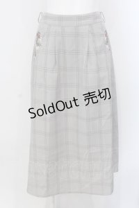 axes femme / 花刺繍チェック柄スカート  ブラウン O-25-04-05-062-AX-SK-IG-OS