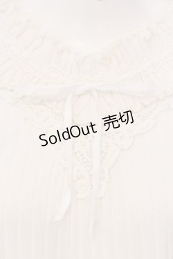 画像2: axes femme / 胸元メローフリルレースカットソー長袖 M オフシロ O-25-04-05-063-AX-TO-IG-OS
