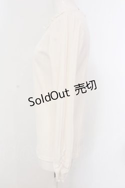 画像3: axes femme / 胸元メローフリルレースカットソー長袖 M オフシロ O-25-04-05-063-AX-TO-IG-OS