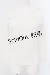 axes femme / 繊細レース長袖インナー M オフシロ O-25-04-05-064-AX-TO-IG-OS