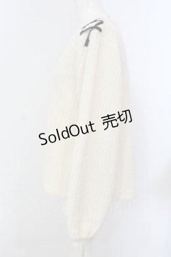 画像2: axes femme / 肩ファーレースアッププルオーバー M オフシロ O-25-04-05-065-AX-TO-IG-OS