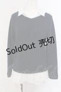 axes femme / シャツレイヤード風プルオーバー  ネイビー O-25-04-05-067-AX-TO-IG-OS