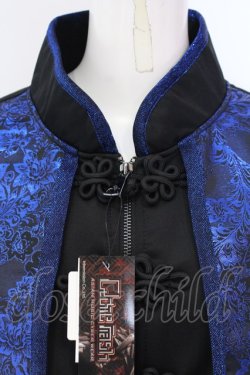 画像2: Qutie Frash / チャイナショートカーデ  ブルー×ブラック O-25-04-05-068-QU-JA-IG-OS