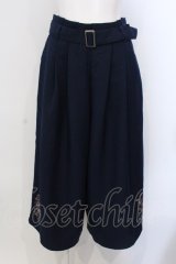 axes femme / 裾刺繍ワイドパンツ M ネイビー O-25-04-05-076-AX-PA-IG-OS